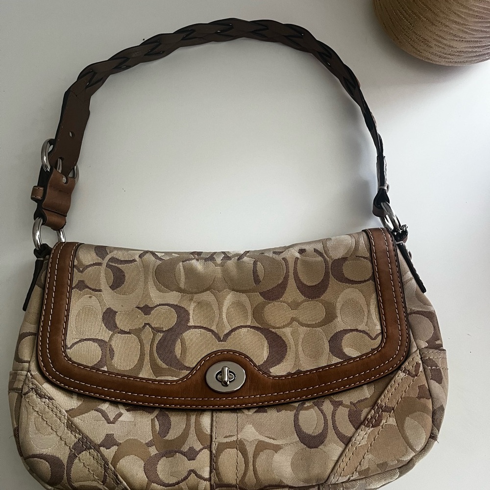 Stylish Tan and Brown Designer Shoulder Bag